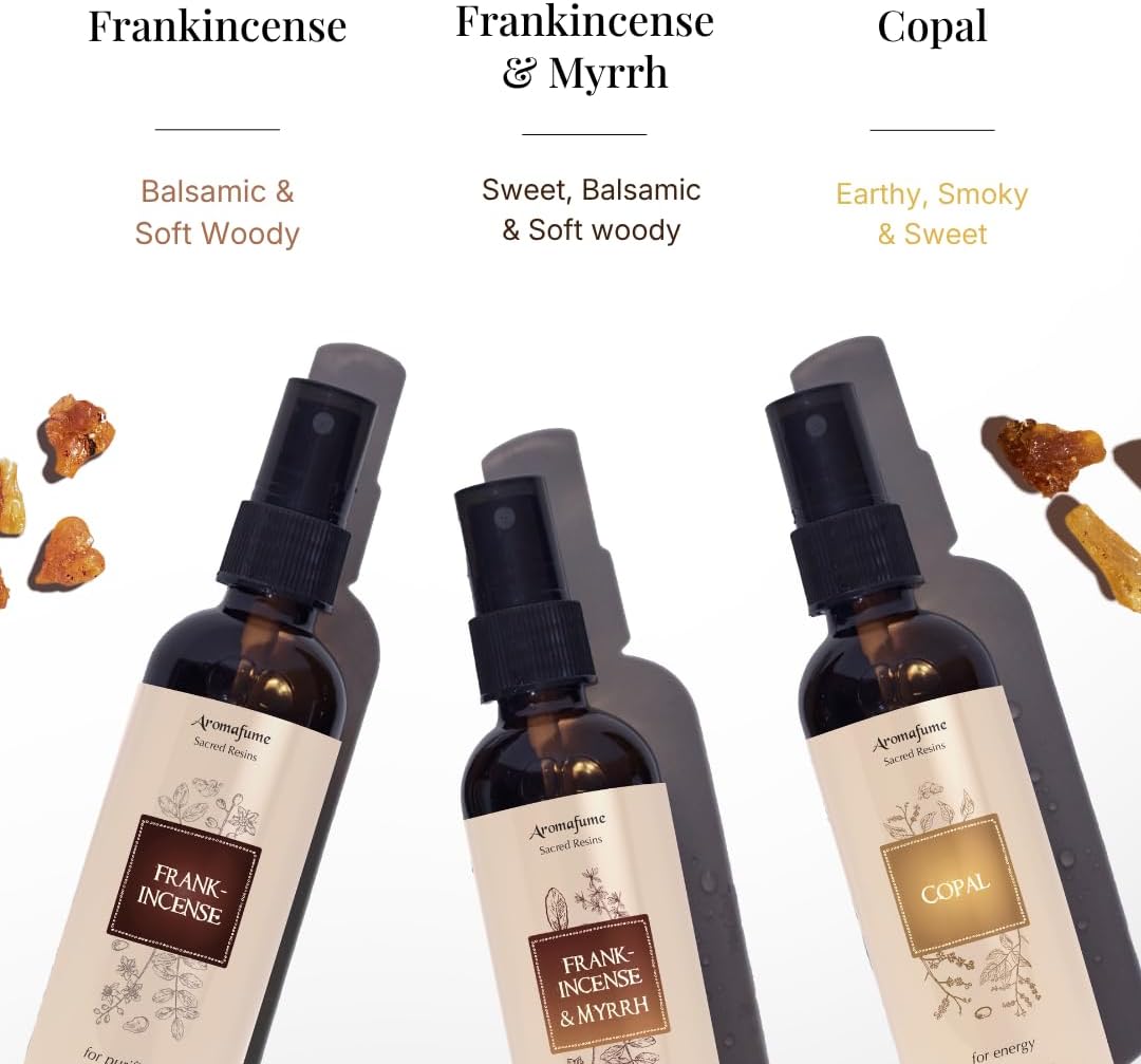Sacred Mist Gift Set by Aromafume | 3x50ml Natural & non-toxic Air Freshener Sprays for Home, Fabric & Linen Mist | Ideal for deep relaxation, spirituality & rituals