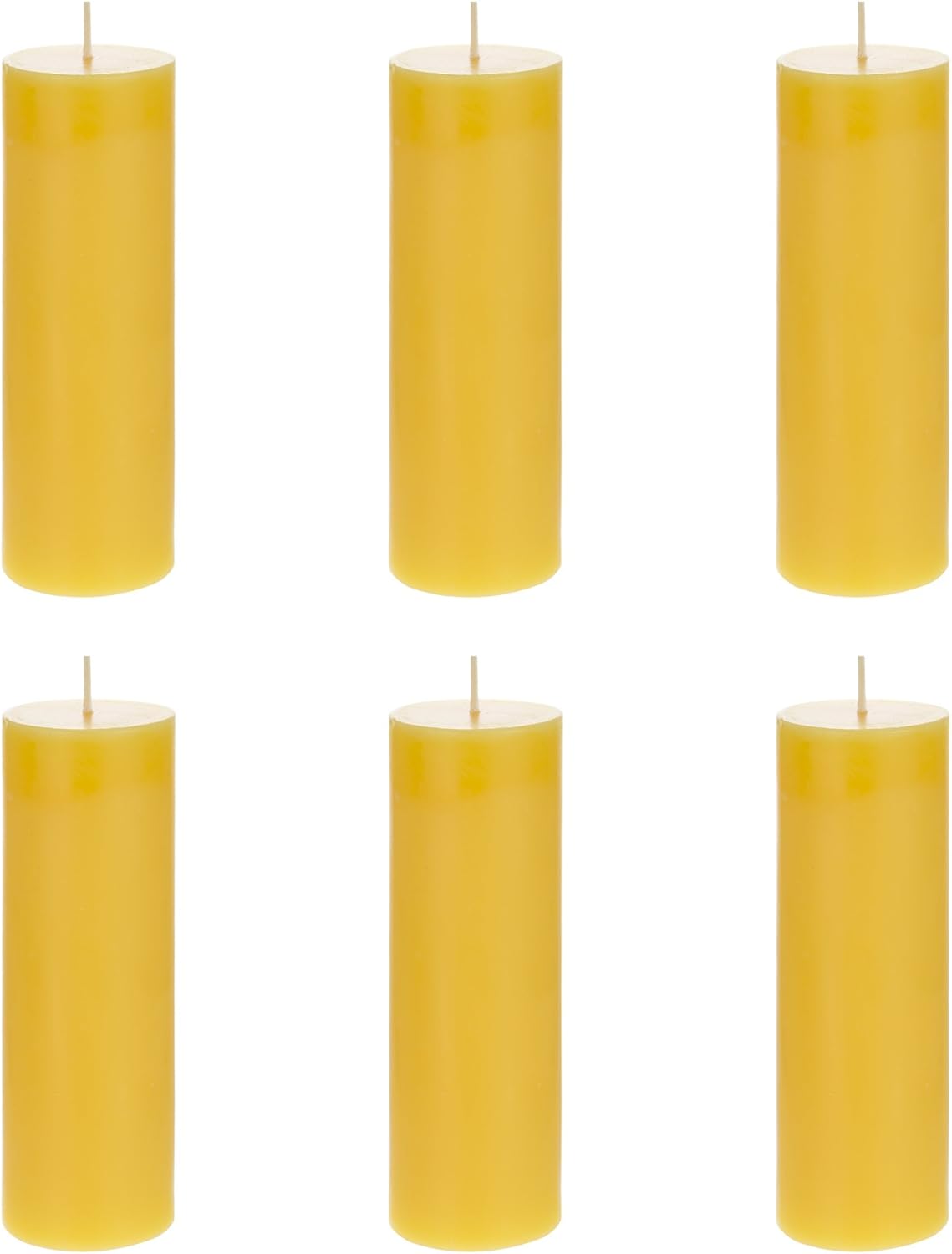 Mega Candles 6 pcs Scented Solid Citronella Pillar Candles, Hand Poured Wax Candle 2 Inch x 6 Inch, Indoor & Outdoor Use, Camping, Festivities, Events, Party Usage, Patio, Barbecue BBQ, Picnics
