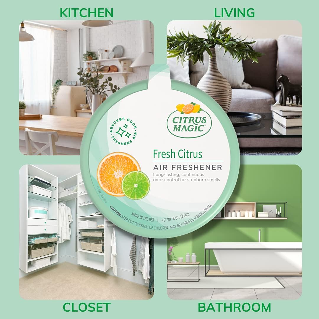 Citrus Magic Odor Absorbing Solid Air Freshener, Fresh Citrus, 20-Ounce, Pack of 2