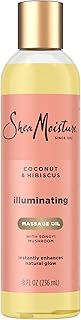 Shea Moisture Coconut & Hibiscus Massage Oil and Body Oil for Dry Skin, Bath Oil with Coconut Oil and Vitamin E Oil for Skin, 8 oz