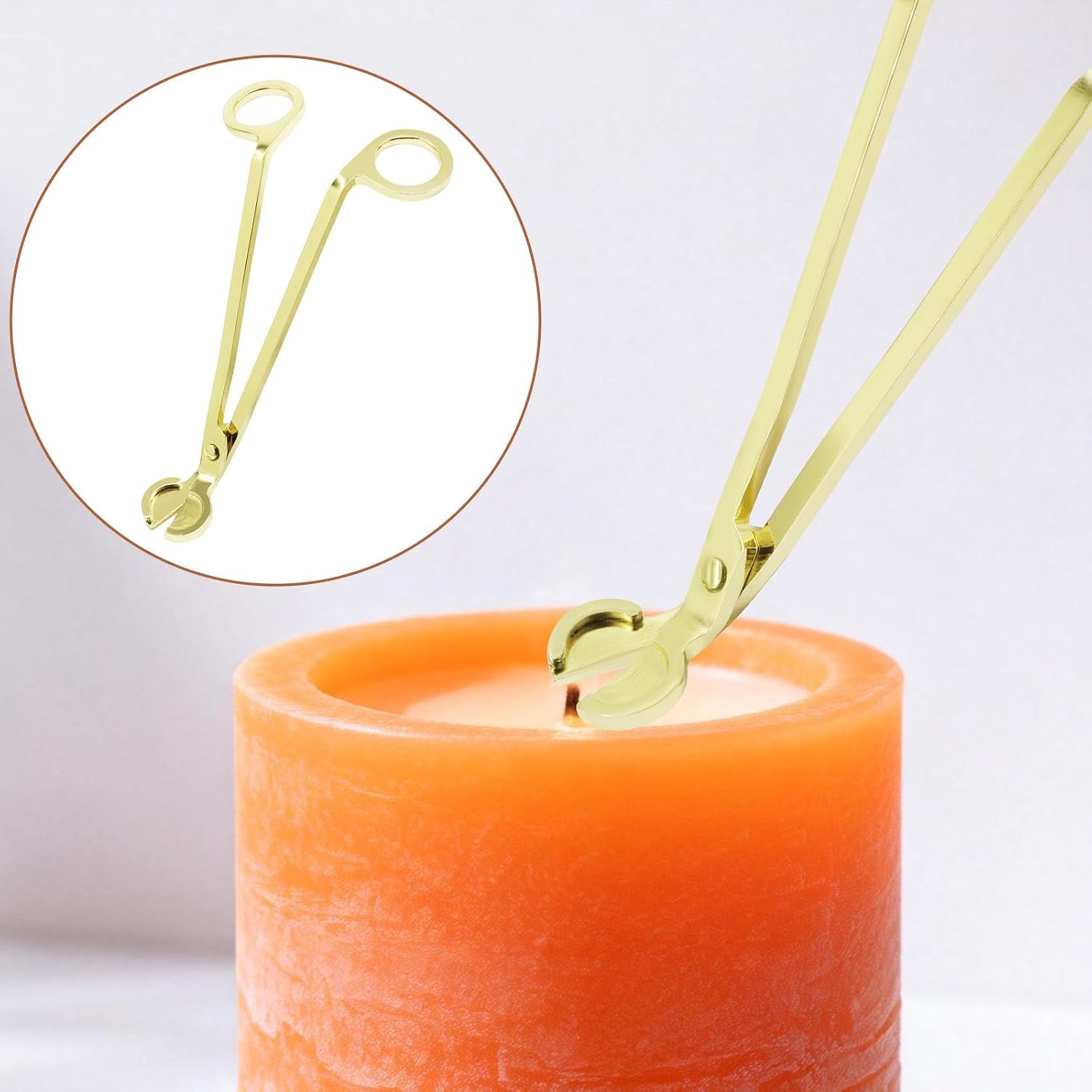 Candle Wick Trimmer, Stainless Steel Candle Wick Clipper Wick Cutter Scissor, Gold