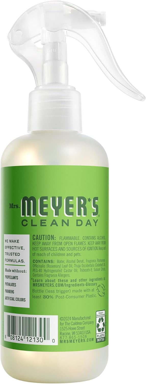 MRS. MEYER'S CLEAN DAY Room Spray, Fresh Cut Grass Scent, 8 Fl Oz Bottle