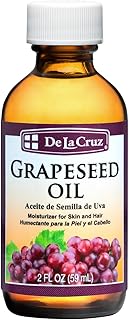 De La Cruz Grapeseed Oil - Natural Expeller Pressed Grapeseed Oil for Skin and Hair - Lightweight Body Oil for Dry Skin 2 FL. OZ. (59 mL)