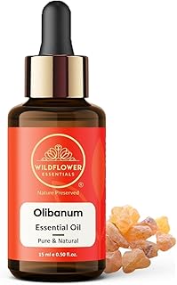 Olibanum Essential Oil (Boswellia serrata) 100% Natural Steam Distilled Oil For Face, Skin, Hair, Body | with Glass Dropper 0.50 Fl Oz (15ml)