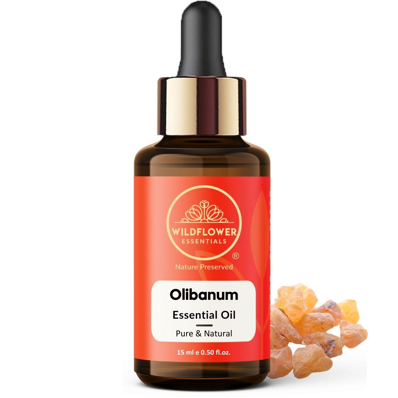 Olibanum Essential Oil (Boswellia serrata) 100% Natural Steam Distilled Oil For Face, Skin, Hair, Body | with Glass Dropper 0.50 Fl Oz (15ml)