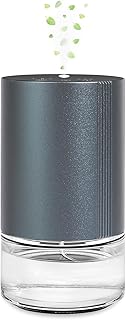 Essential Oil Diffuser, Waterless Scent Diffusers for Home, 100ml Capacity Atomizing Humidifier, Rechargeable Air Freshener Machine with 7-Color Ambient Light for Car Office (Grey)