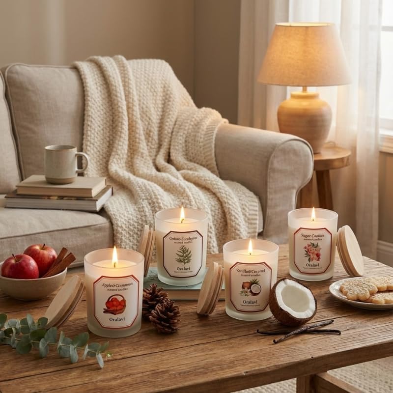 Vanilla Coconut Candles for Home, Non-Toxic Soy Wax 16oz Aromatherapy Candle Gifts,Highly Scented & Long Lasting Vanilla Candle for Home Relaxation|Stress Relief|Mediation|Spa
