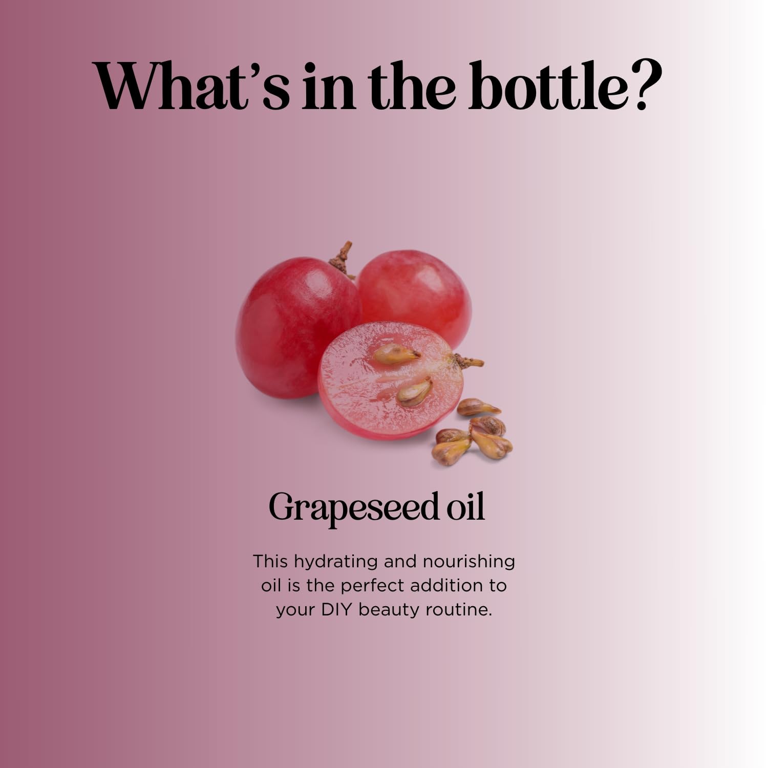 Pure Grapeseed Oil for Skin Care - Cold Pressed Grape Seed Oil Liquid for Skin with Moisturizing Carrier Oil for Essential Oils Mixing - Natural Vitamin E Anti Aging Body Oil for Dry Skin and Hair
