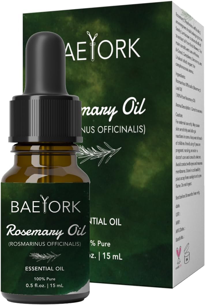 Organic Rosemary Essential Oil Helps to Support Hair Growth, Hair Fall Control, Hair Nourishment & Strengthens, Skin Care, Aromatherapy, Diffusers, and DIY PETA Certified 15 ml (Pack of 1)