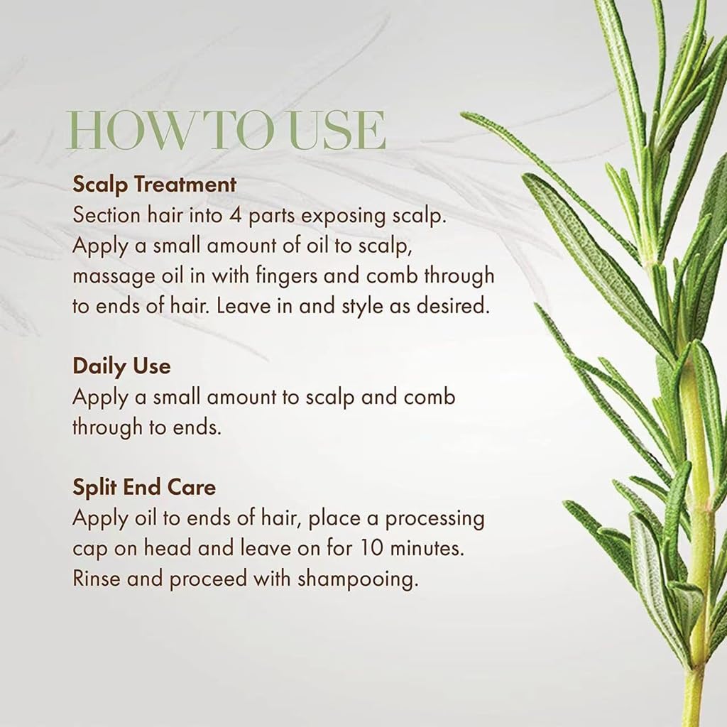 Organic Rosemary Essential Oil mixed with Castor, Argan and Tea Tree Rosemary Oil for Hair Growth (100ml/3.3fl oz) Pre-Diluted, Essential Oil, Strengthen Hair, Minimize Breakage, Stimulate Follicles