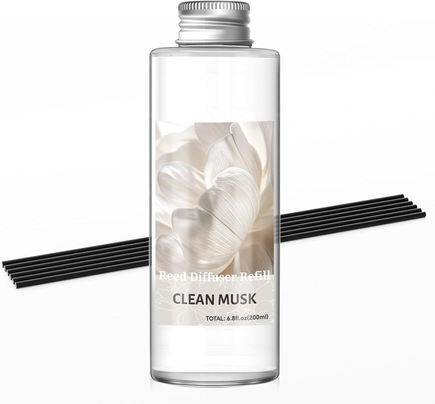 SCENTORINI Reed Diffuser Oil Refill, Clean Musk Diffuser Oil 6.76 Fl Oz, Natural Scented Essential Oil Refill Long Lasting Summer Home Fragrance for Room Spa Aromatherapy Bathroom