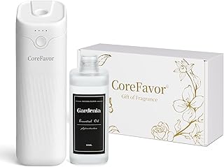 Waterless Essential Oil Diffuser (M60) with 120ml Oil, Portable Battery-Operated Cold Air Aroma Scent Machine, 4 Adjustable Intensity Levels, Quiet Diffuser for Bedroom Office Bathroom Car