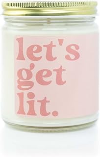 Austy Lou Soy Candle – Let’s Get Lit, 9oz – Marine Amber Musk Scent, Natural Ingredients, Hand-Poured in USA, Long-Lasting Burn, Vegan & Paraben-Free