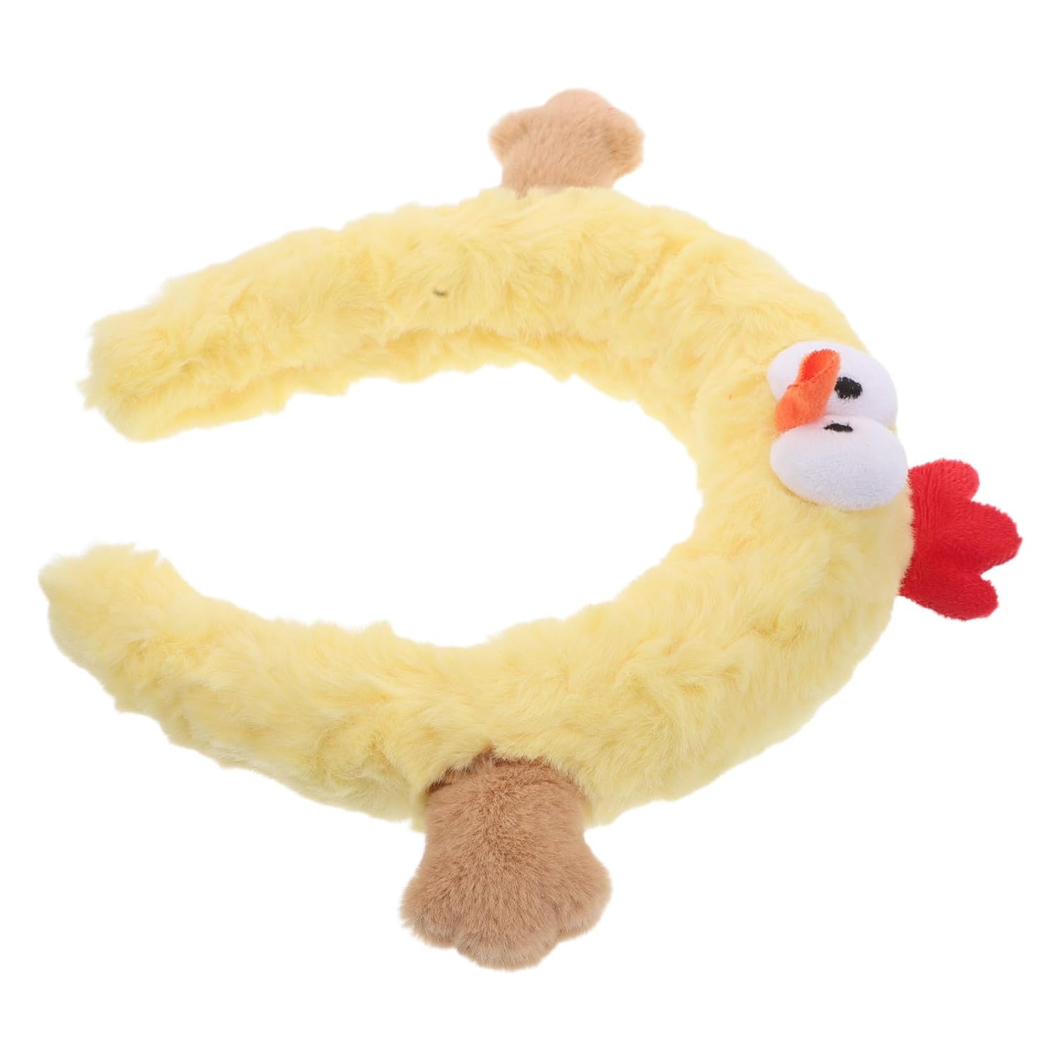 Beavorty Funny Chicken Plush Headband for Makeup Skincare and Face Washing Cute Cartoon Chick Hair Accessory for Spa Days and Photo Props
