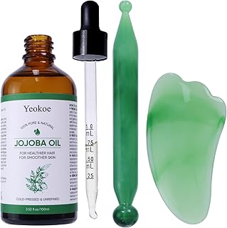 Yeokoe Jojoba Oil Pure Cold Pressed Unrefined Gua Sha for Healthier hair Smoother skin Base Carrier Moisturizing Oil 3.52oz 100ml
