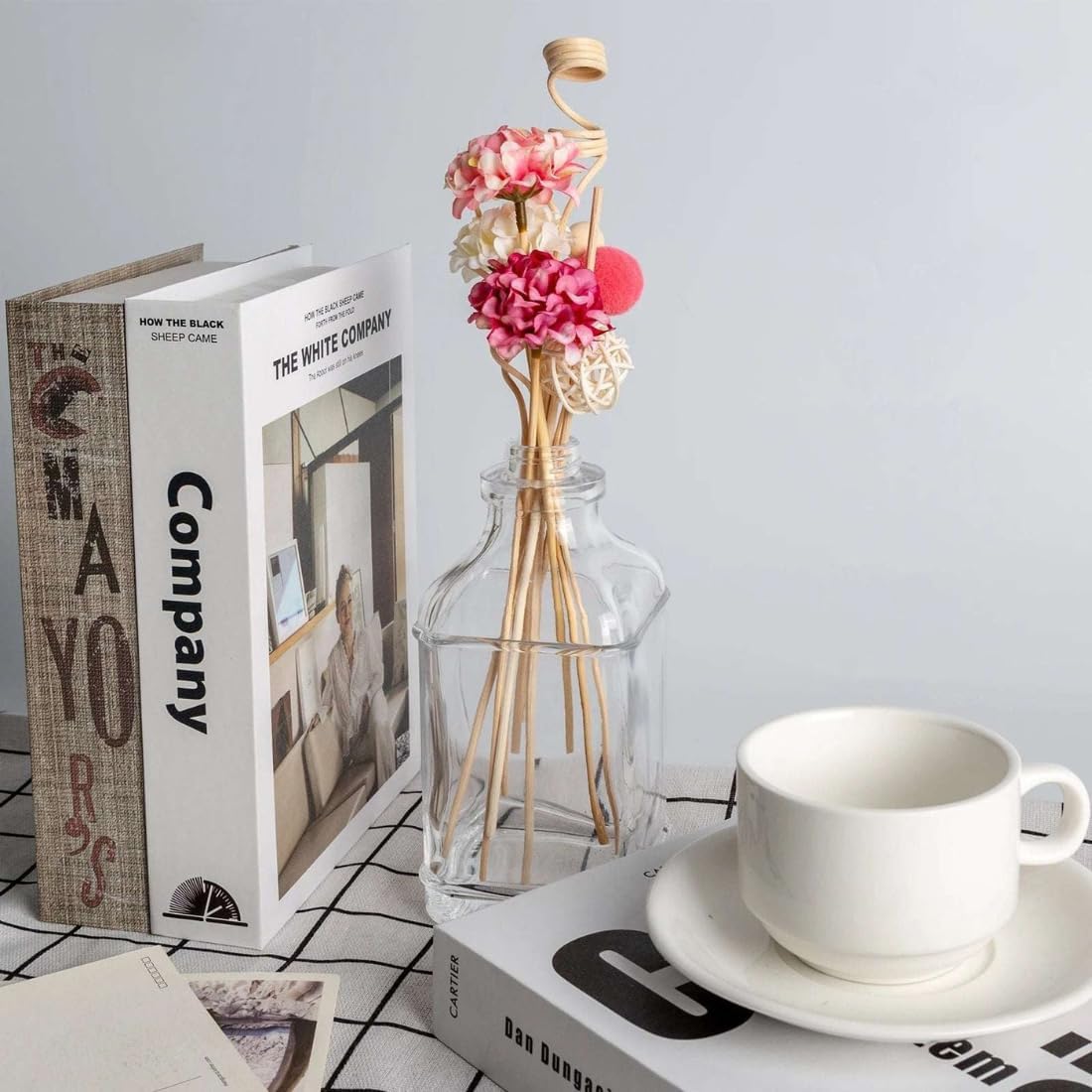 10 Pcs Diffuser Sticks Natural Rattan Flower Reed Fragrance Diffuser Set Essential Oil Replacement Rattan Aroma Sticks for Office Home Spa Yoga Room Decor