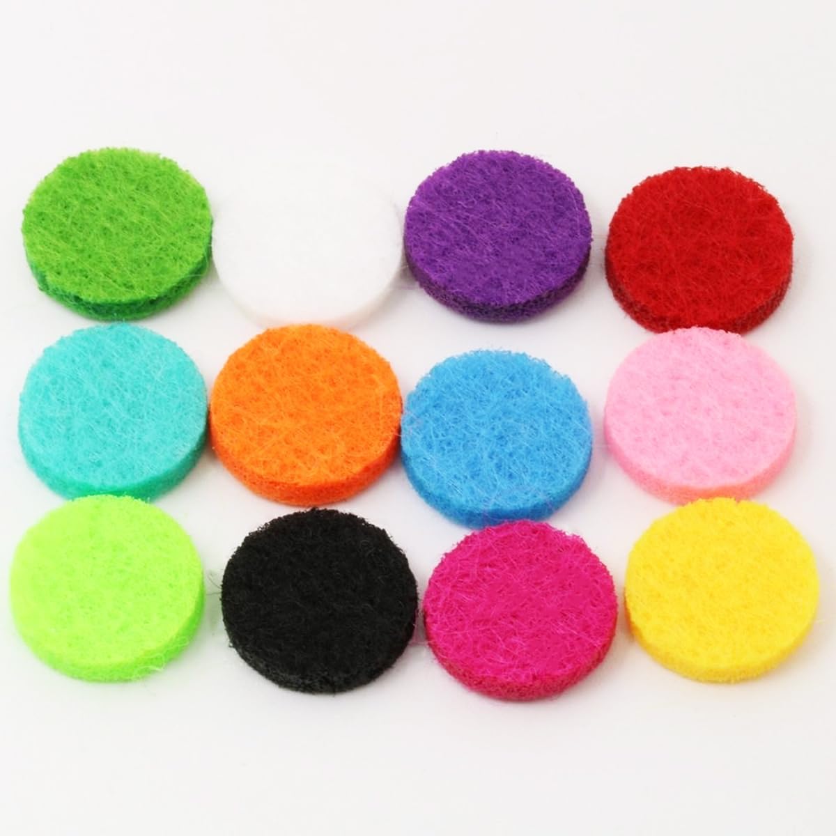 60 PCS Replacement Aroma Felt Pads for Essential Oil Car Diffuser Vent Clips, 22.5mm/0.89inch Diameter 15 Colors Unscented Aromatherapy Refill Pads for 30mm Diffuser Locket Pendant Necklace Bracelet