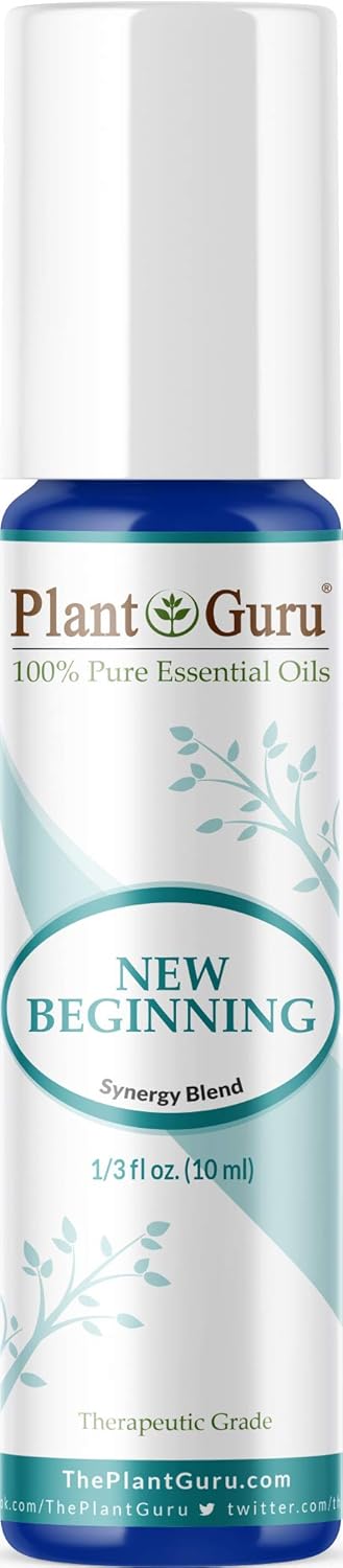 New Beginning Essential Oil Blend Roll On 10 ml 100% Pure Pre-Diluted Therapeutic Grade for Aromatherapy for Centering, Meditation, Yoga, Relaxation, Uplifting, Calming