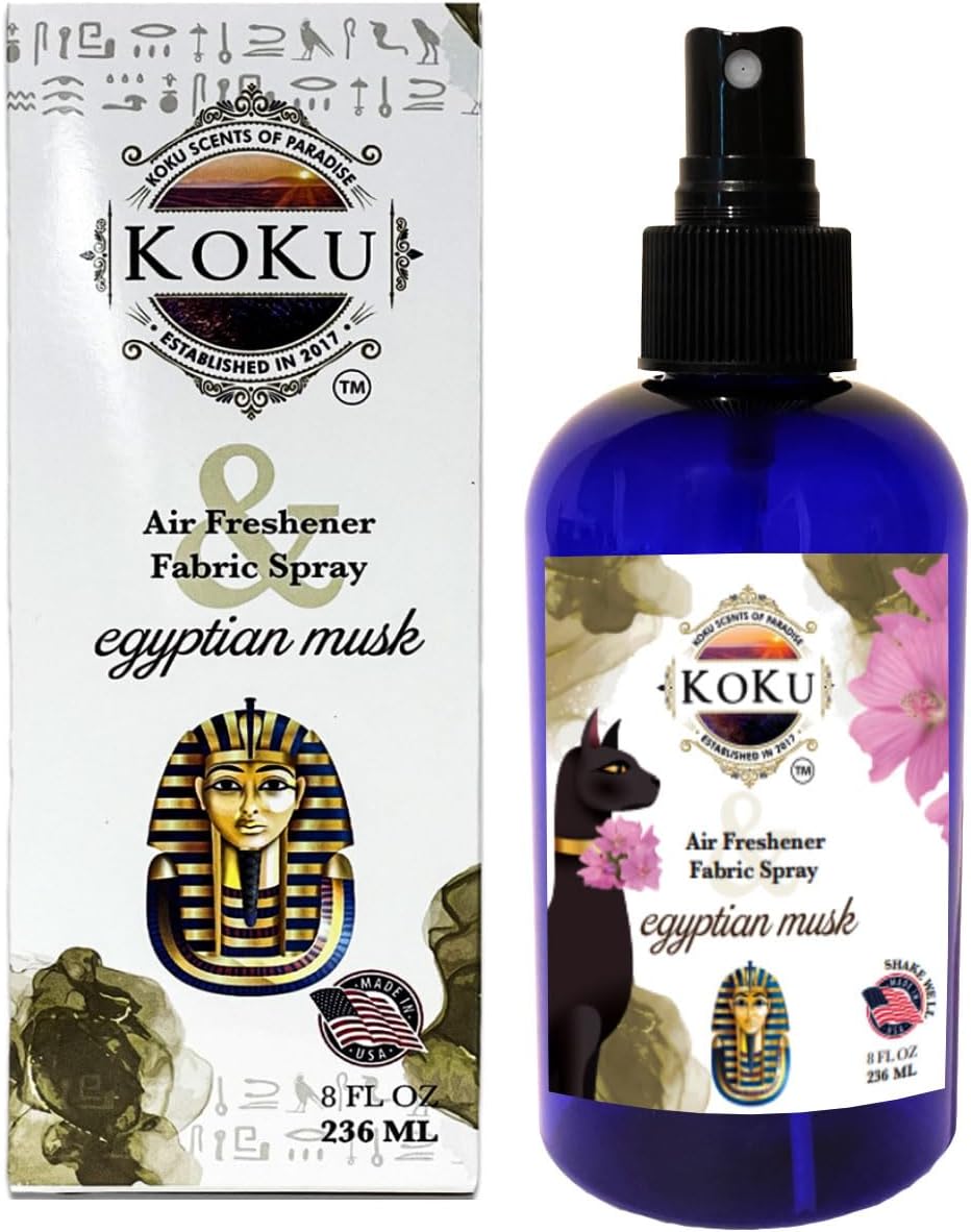 Egyptian Musk Air Freshener - Room Spray - Odor Eliminator - Deodorizer - Car Air Freshener - Home Spray - Linen Spray - Fabric Refresher - Non-Toxic - Alcohol Free - Made in USA (8 Oz)