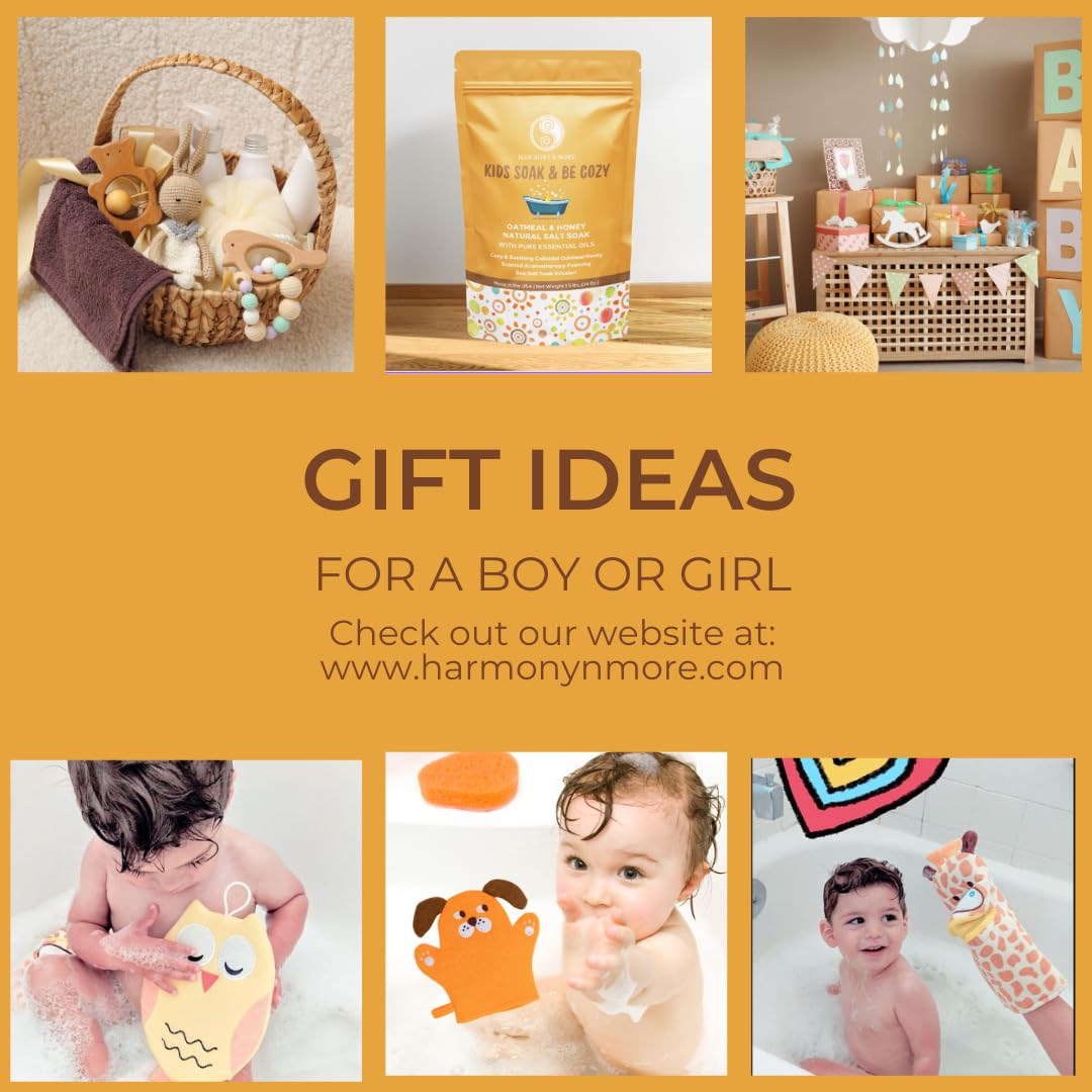 Oatmeal Honey Kids Bath Salts - Organic Bath Soak for Baby Essentials, Natural Bath Salt, Soothing & Gentle Skin Care for Babies, Toddlers, and Children - 24oz.