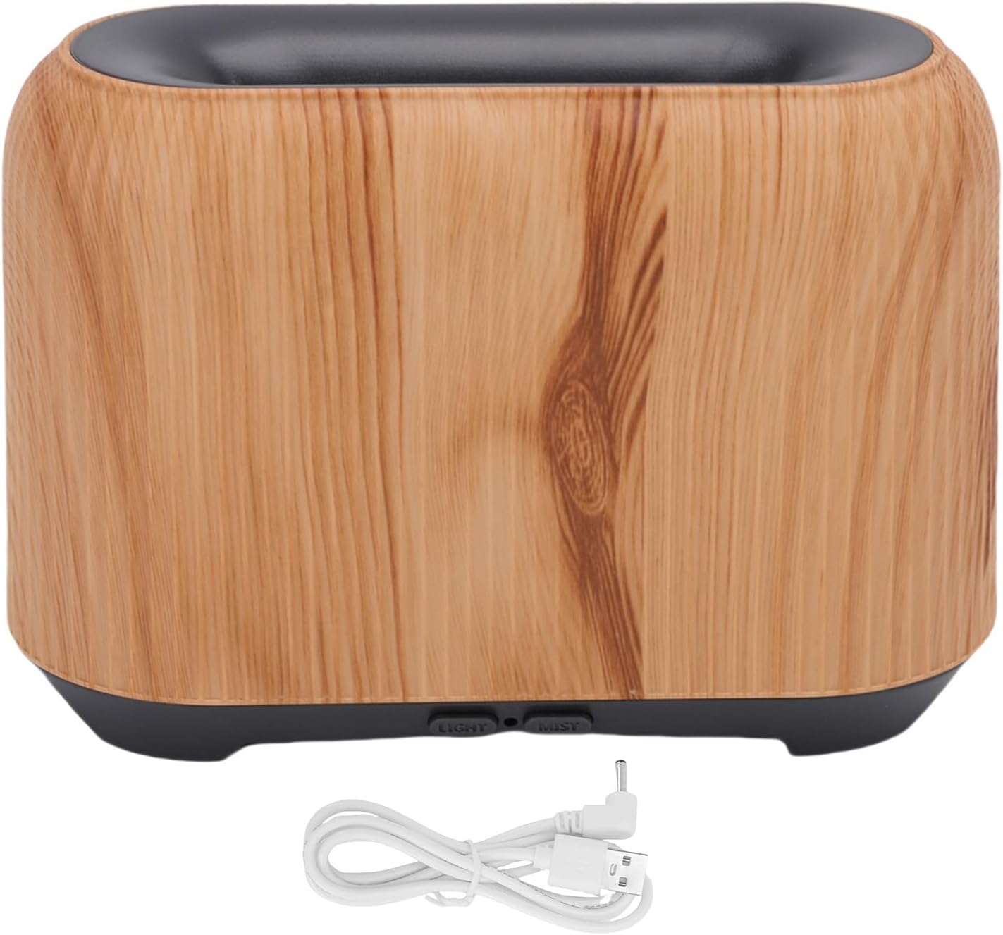 VBESTLIFE 3D Flame Diffuser for Essential Oils, 150ml Ultrasonic Diffusers with Cool Mist, Small Humidifier for Home, Office, Bedroom (Light Wood Grain)