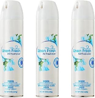 Linen Fresh Scent Air Mist, Air Freshener Spray, Odor Fighting Room Spray (8 oz, 3 Pack) Deodorizer for Home Bathroom Kitchen Office Apartment Dorm Room Classroom