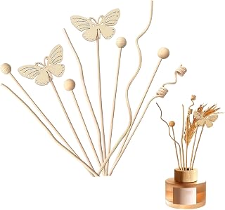 10Pack Reeds for Diffuser, Reed Fragrance Diffuser Flower Set, Reed Diffuser Stick, Fragrance Diffuser Replacement Rattan Stick, Rattan&Handmade Refill Replacement Sticks for House Bedroom Office ﻿