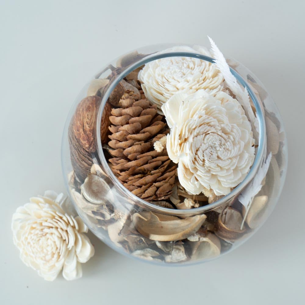Qingbei Rina Spring Potpourri Bags, Mangnolia Scented Potpourri Bowl Filler,White Decorative Dried Flowers,Home Fragrance Sachet,Vase Fillers,Bathroom Decor(10oz)