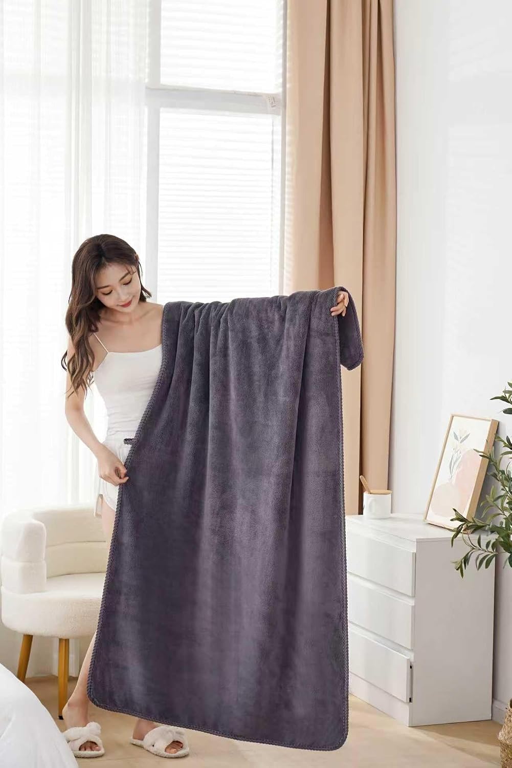 Forest Grey Oversized Ultra Fiber Coral Fleece 3 Piece Set 1 Washcloths, 1 Hand Towels, 1 Bath Towels Super Absorbent, Applicable Shower Towel for Bathroom Spa Gym Hotel Yoga