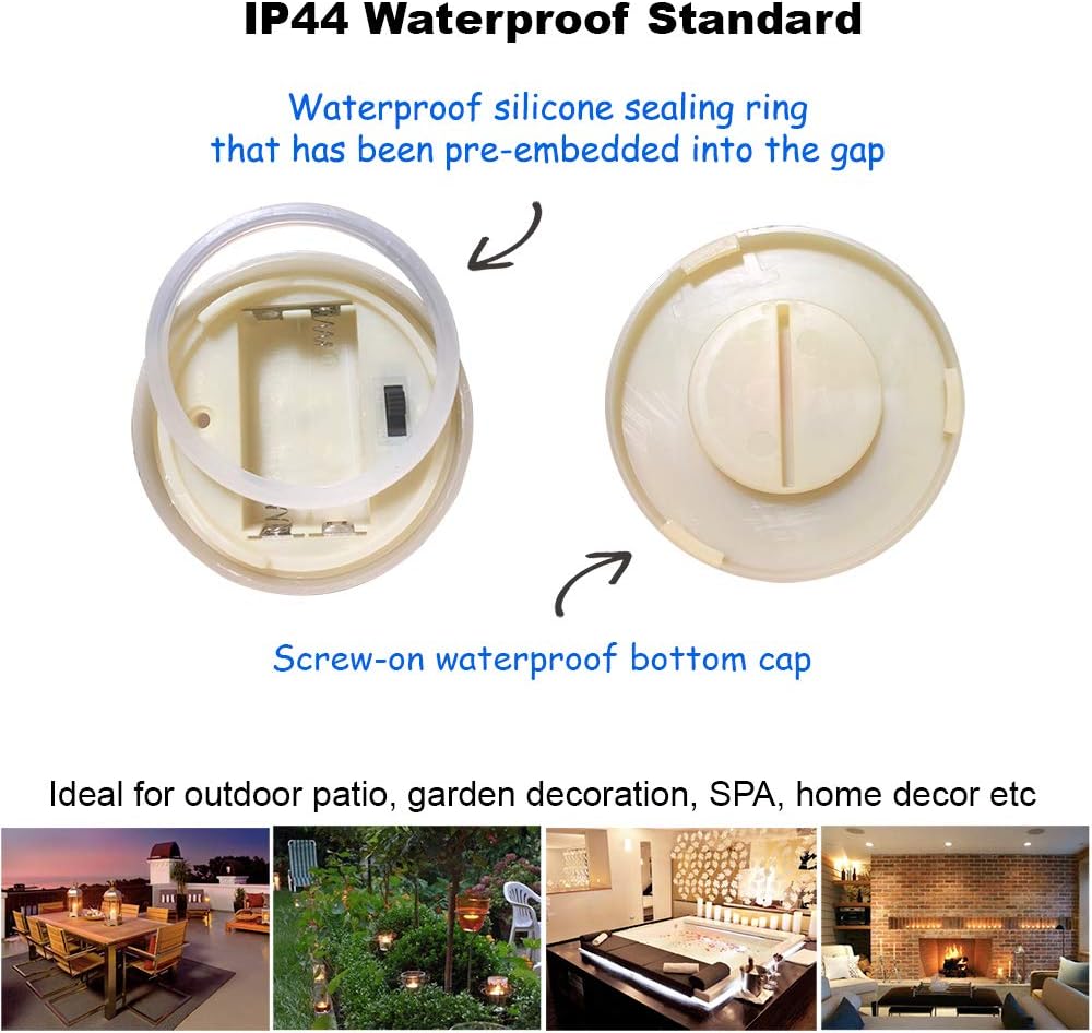 3PCS 4" 5" 6" Waterproof LED Flameless Timer Candles, 1000 Hours Long Battery Life/Flickering Battery Operated Electric Outdoor LED Large Pillar Candle for Outside Lantern Festival Decor etc.