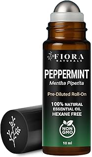 Peppermint Essential Oil Roll On – Cooling Aromatherapy Peppermint Oil Rollerball, Pre-Diluted Essential Oil Roller for Head, Travel & Everyday Refresh, 100% Natural, Compact Roll On Stick