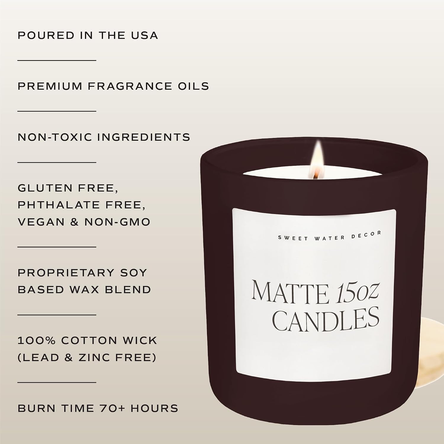 Sweet Water Decor Cozy Season Candle, Large 15oz Jar, Scented with Warm Woods, Citrus & Spice, Non-Toxic Soy Wax Blend, Fall & Winter Home Candle for Autumn, Thanksgiving & Christmas, 70+ Hour Burn