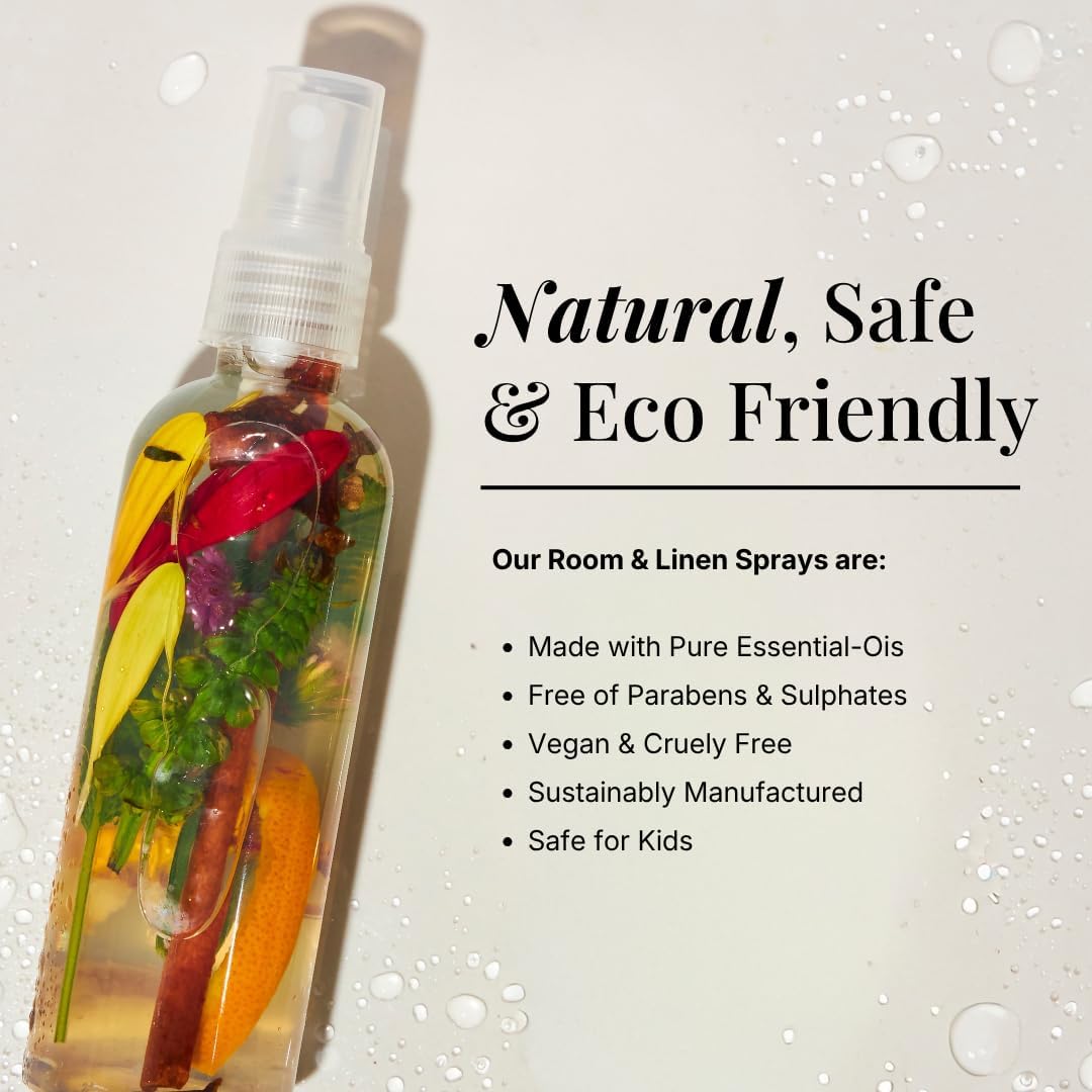 Lavender, Bergamot & Sandalwood Room & Linen Mist Gift Set by Aromafume | 3x50ml Natural Air Freshener Spray for Home, Fabric, Bedding & Pillows | Aromatherapy Fragrance, Relaxing & Calming Scent