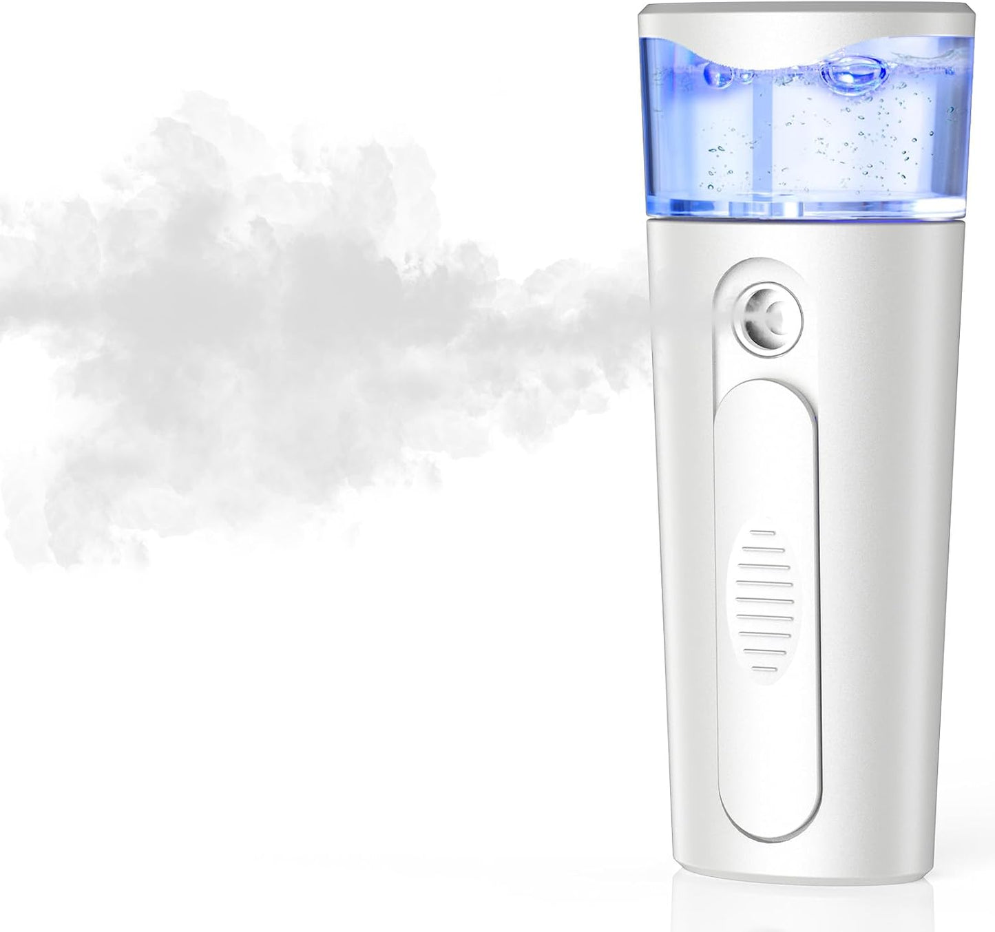 withthesun Portable Nano Face Mister, Facial Steamer, USB Rechargeable Cool Mist Sprayer, 40ml Visual Water Tank, Nano Mister for Eyelash Extensions, Facial Deep Cleaning, Makeup (White)