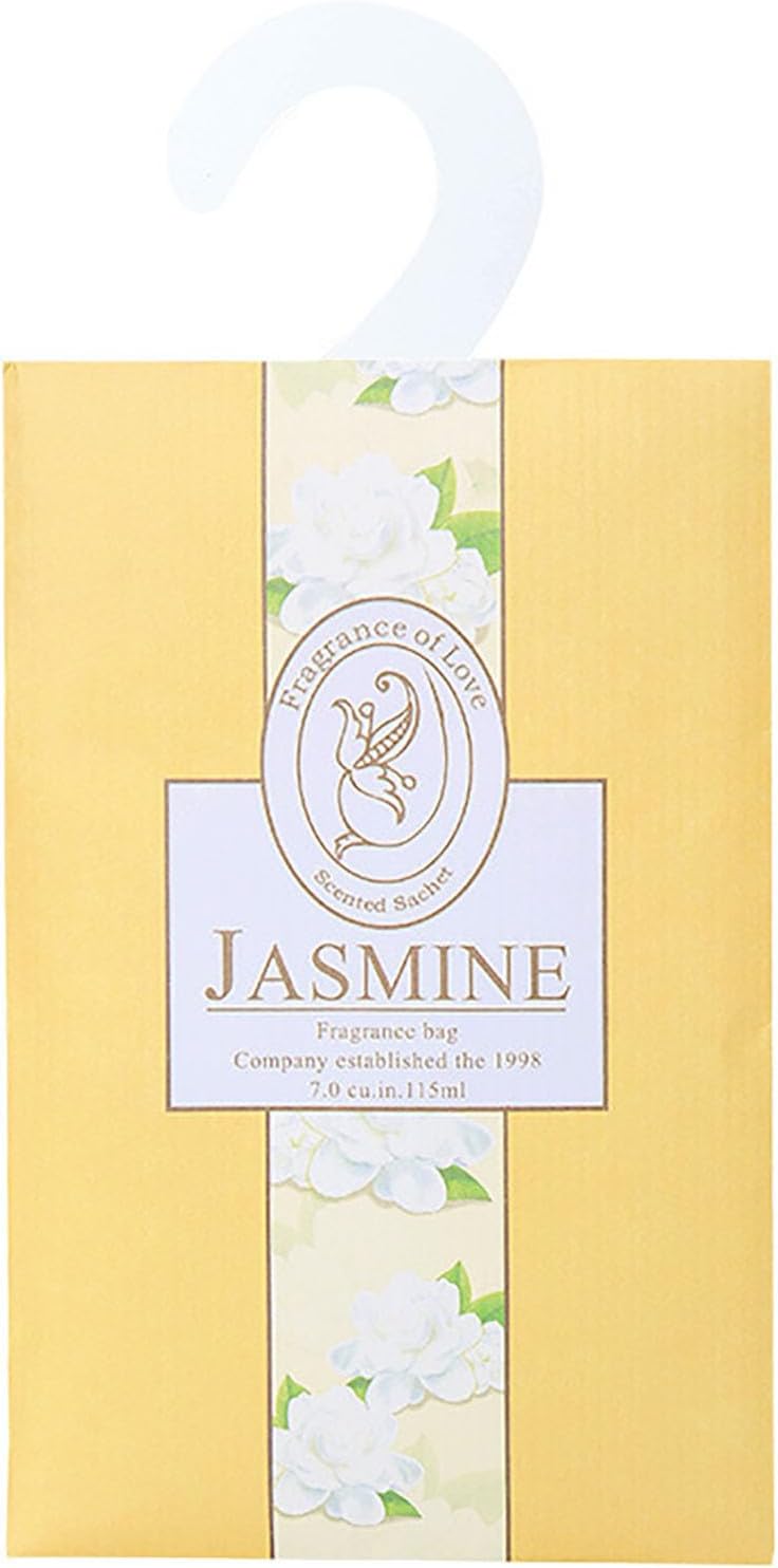Jasmine Sachets, Fresh Scents Sachet Packets, Hanging Scent, Fragrance Bags for Drawers and Closets, Hanging Closet Air Freshener Scented Sachets Bags Drawer Deodorizers Home Fragrance, 8 Packs