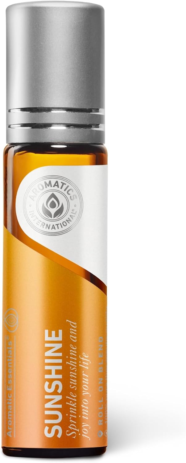 Aromatics International Sunshine Essential Oil Blend Roll On, 10ml | Aromatherapy Roll On for a Bright Mood