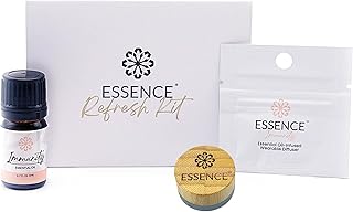 Essence Refresh Kit | Featured Blends Essential Oils | Aromatherapy Nasal Diffuser | Personal Scent Clip for Travel, Work & Everyday Use | Made in USA | Immunity | Bamboo/Glass Pod