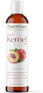 Plant Guru Peach Kernel Oil 8 fl. oz. Cold Pressed 100% Pure & Natural Carrier – Ideal for Skin, Face, Body, and Hair Moisturizer. Great for DIY Creams, Lotions, and Lip Balms.