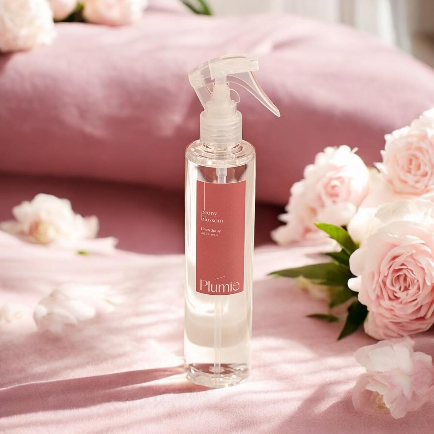 Linen Spray - 9 Fl oz - Peony Blossom Scent - Fabric Freshener - Odor Eliminator - Refreshing Linen Mist - Floral Home Fragrance - Perfect for Bedding and Upholstery