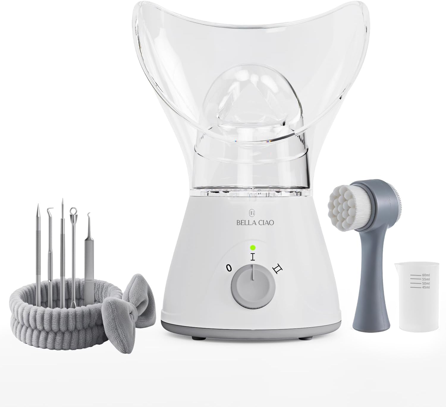 Bella Ciao Facial Steamer for Facial Deep Cleaning, Nano Ionic Face Steamer with 11 Piece Blackhead Remover Kit, Warm Mist Home Spa Skincare Tool for Pore Care Hydration Women Teens