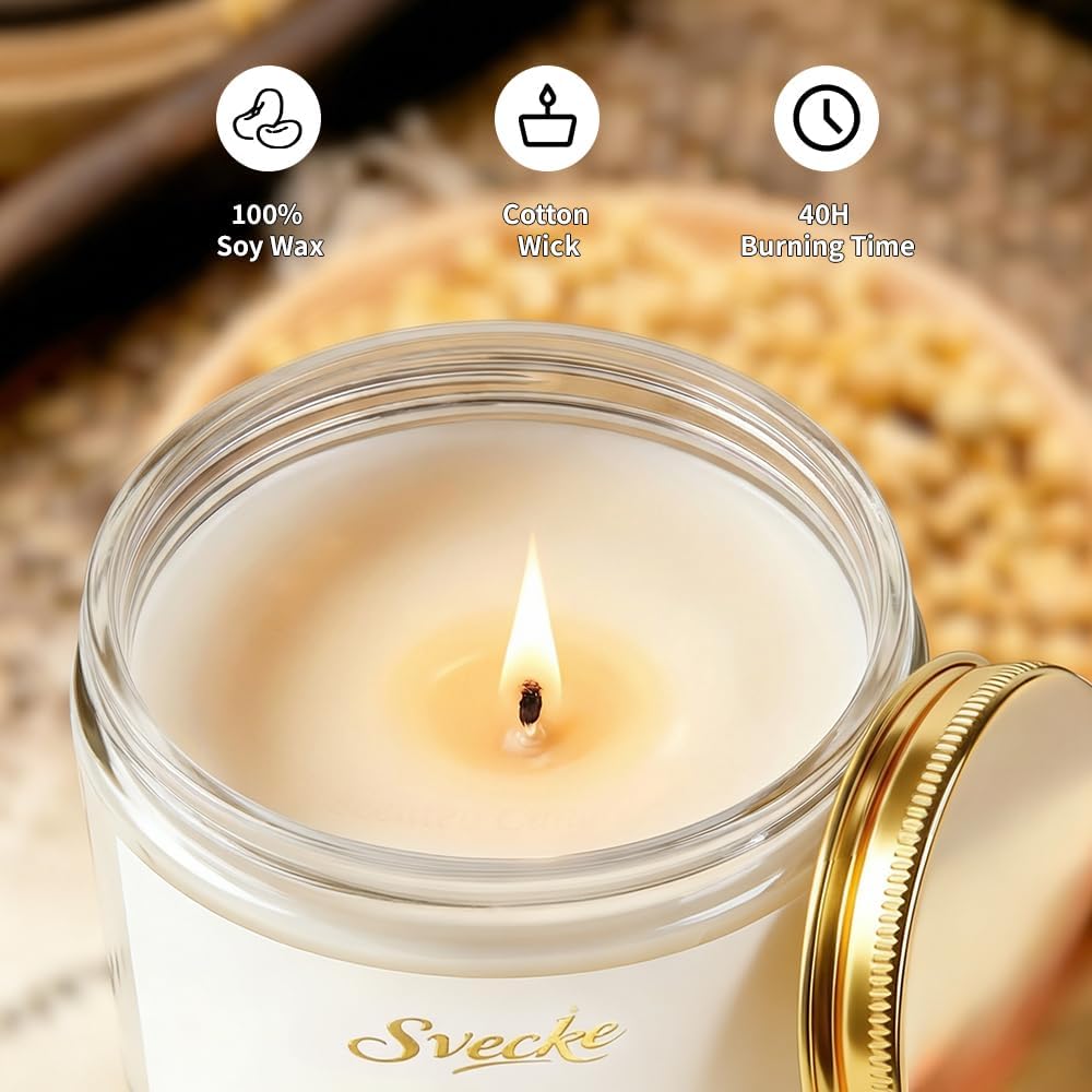 Gardenia Scented Candle 7oz Soy Wax Jar Candle Long Burning Aromatherapy Candle for Home Bedroom Gift for Women Men Housewarming New Home Gift
