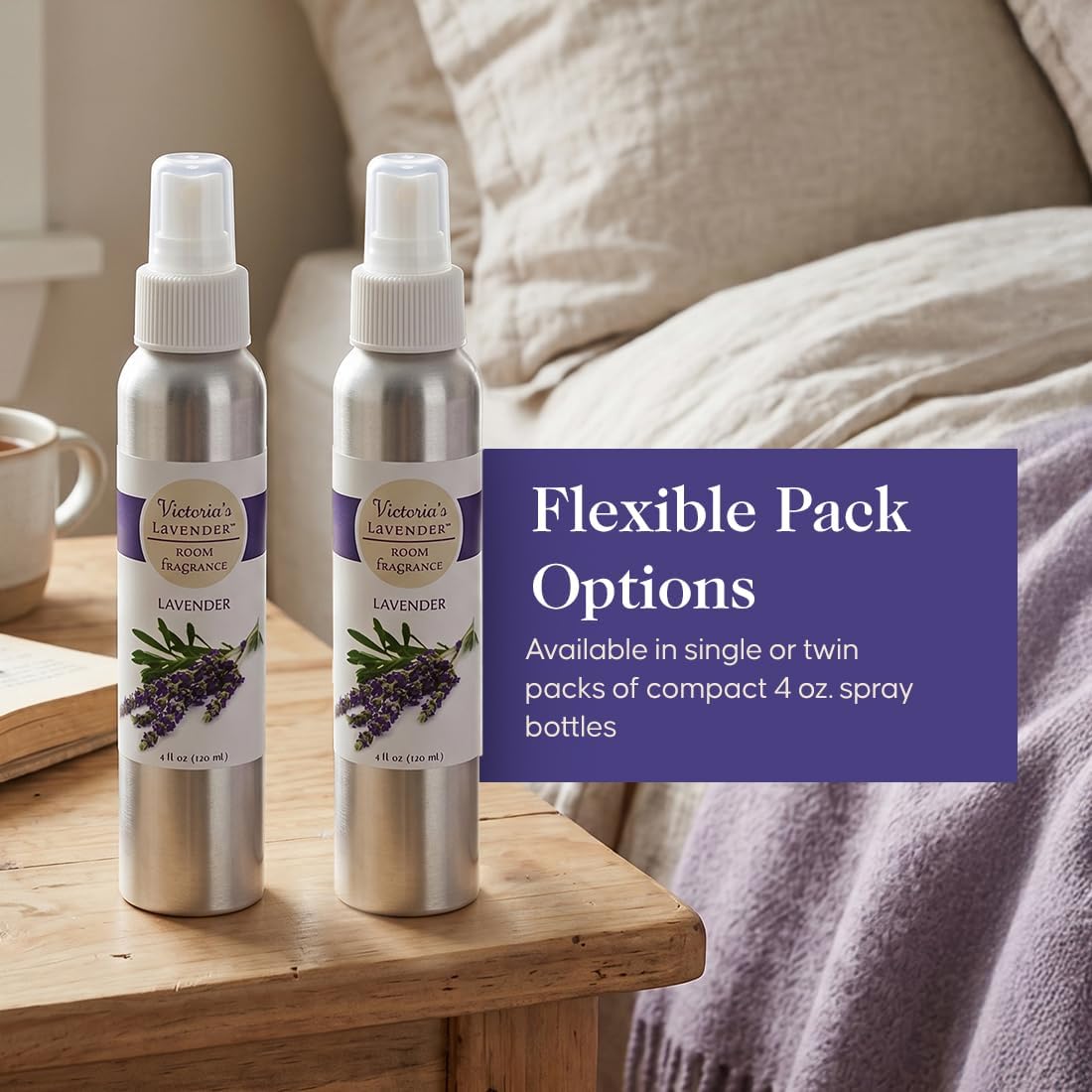 Victoria's Lavender Room Fragrance Spray - Air Freshener & Odor Eliminator - Lavender Spray - Luxury Essential Oil Scent for Home & Bathroom - Aromatherapy Relaxation & Stress Relief- 2 Pack, 4 oz