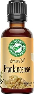 Creation Pharm Frankincense Essential Oil 2 oz Therapeutic Grade 100% Pure Aceite esencial de incienso Premium Olibanum Aromatherapy for Spa Diffuser Office Home Economy Size