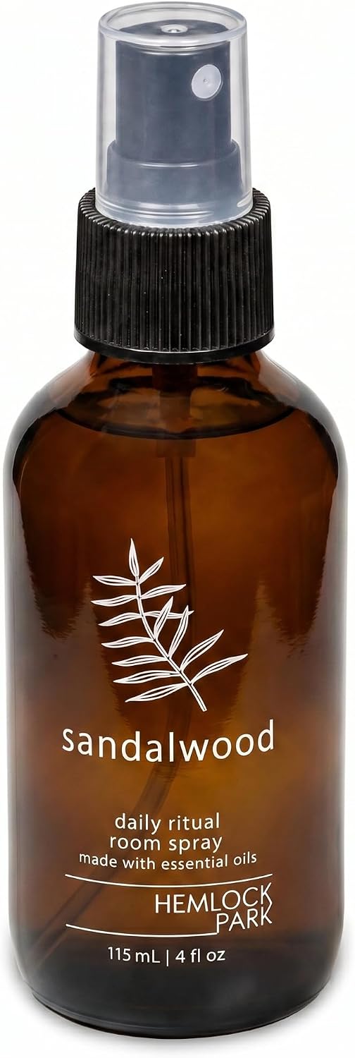 Hemlock Park Sandalwood Botanical Mist Room + Linen Spray | 4 oz Glass Bottle | Made in USA