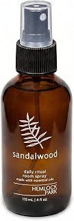 Hemlock Park Sandalwood Botanical Mist Room + Linen Spray | 4 oz Glass Bottle | Made in USA