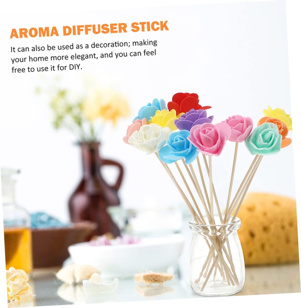 24pcs Rattan Scented Diffusers Natural Home Fragrance Accessory Decor Oil Scented Diffuser