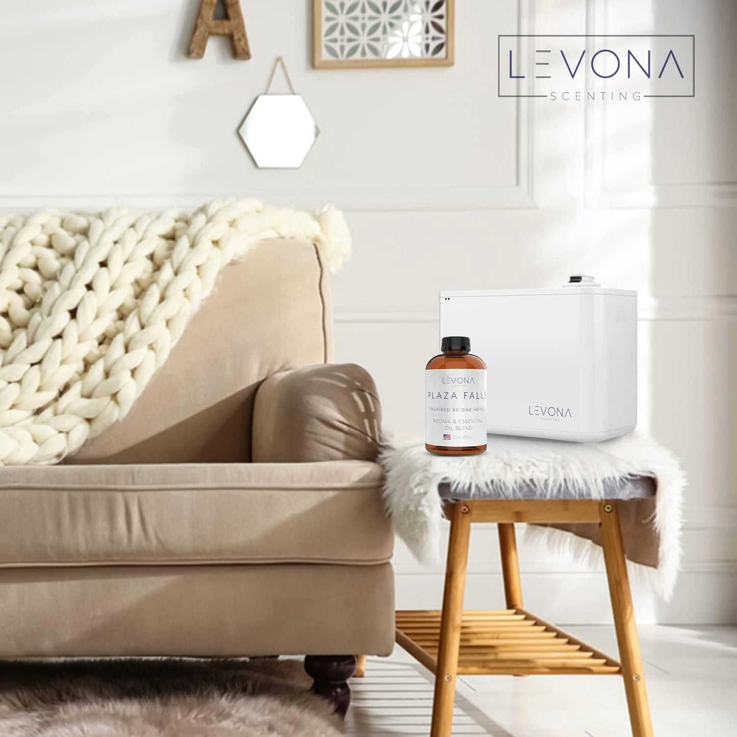 Levona Scent Essential Oil - Fresh Aroma for Home, Office, Hotel & Spa, Perfect in Humidifiers and Diffusers, Luxury Fragrance, with Cucumber Water, Orange, Melon Notes - 700ml/ 23 fl oz, Plaza Falls
