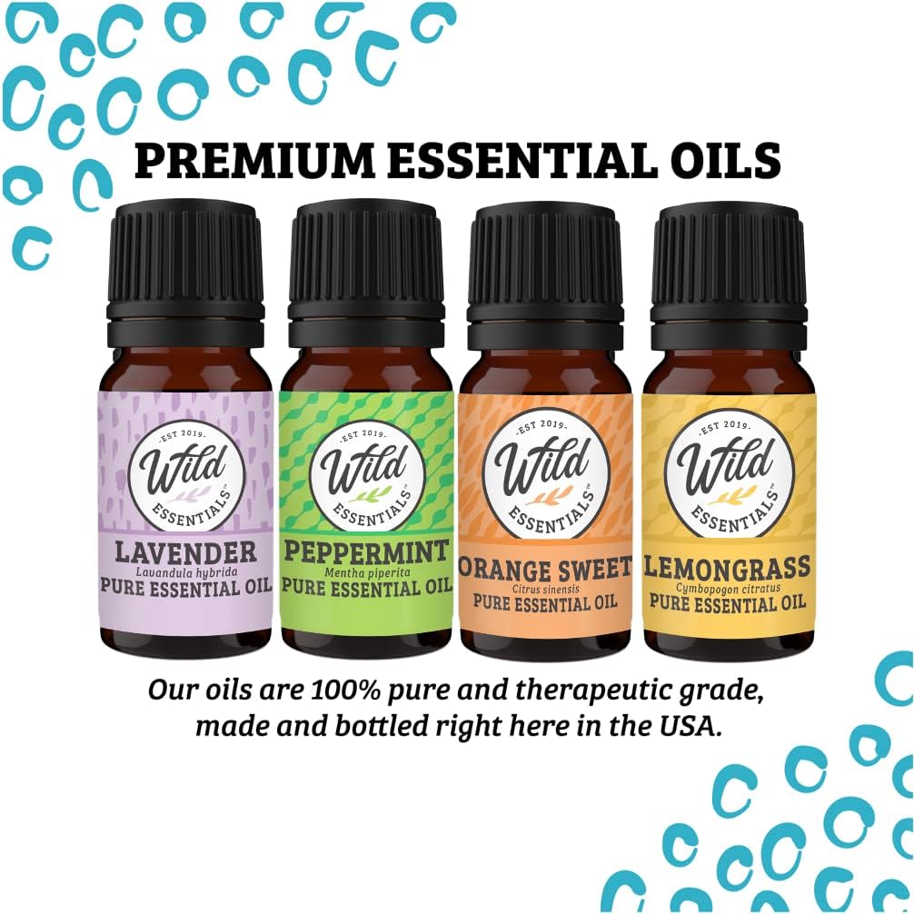 Wild Essentials MOM Essential Oil Leather Wrap Bracelet Diffuser Kit, Gift Set, Lavender, Lemongrass, Peppermint, Orange Oils, 12 Pads, Customizable Color Changing Perfume Jewelry, Aromatherapy