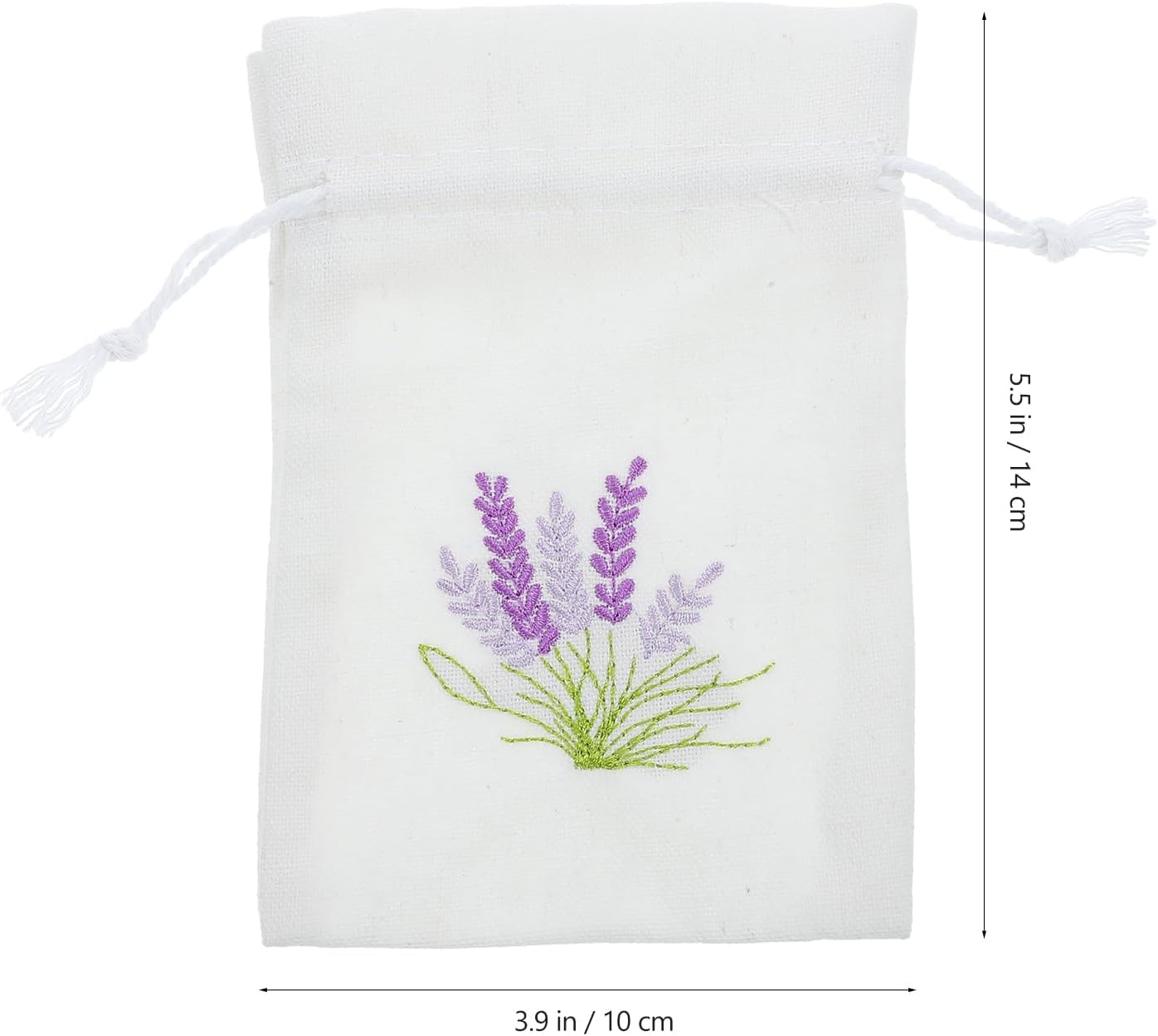 blissfulmilo 10pcs Sachet Bags,Cotton Drawstring Bags,Lavender Pouches, Small Jewelry Pouch Empty Sachet Bags with Lavender Pattern for DIY Wedding Party Supplies