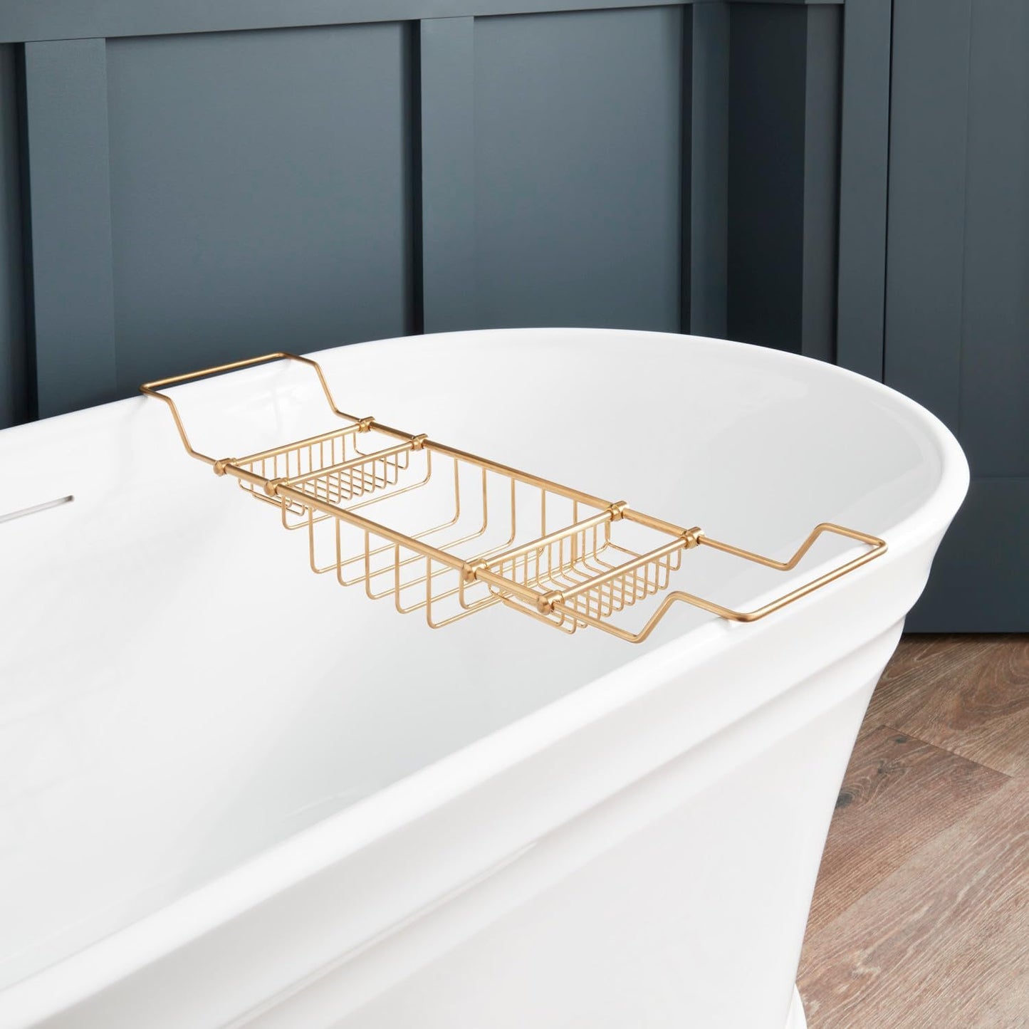 Signature Hardware 123696 Nottingham Brass Tub Caddy